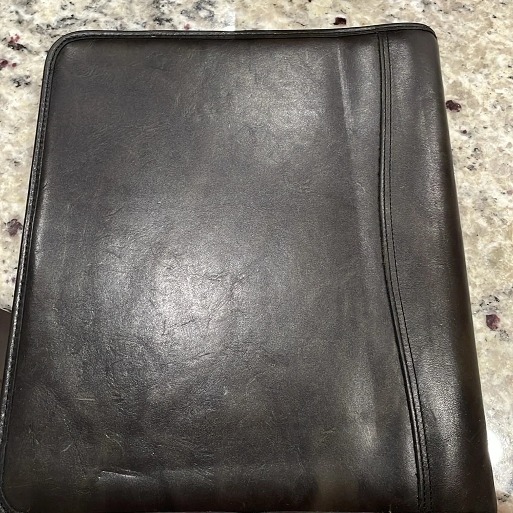 Day-Timer Brownish Leather Organizer Planner Zip Around 8 3/4